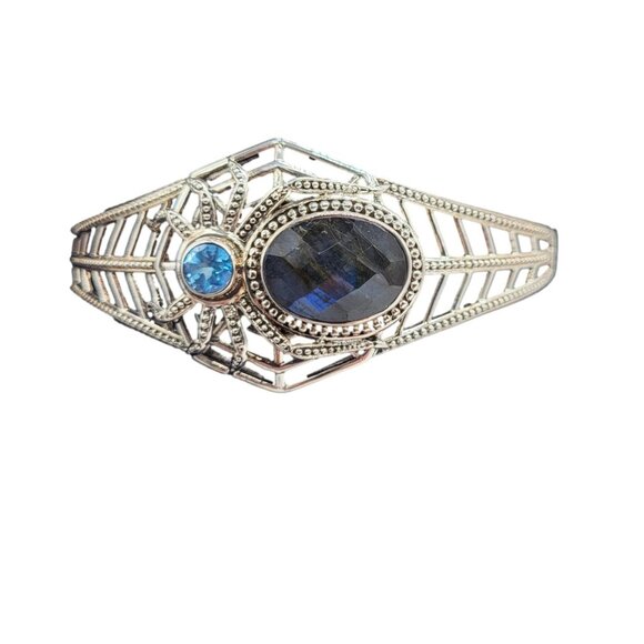 Nicky Butler Spider Cuff Bracelet Labradorite .925 Sterling Silver New - Picture 4 of 11
